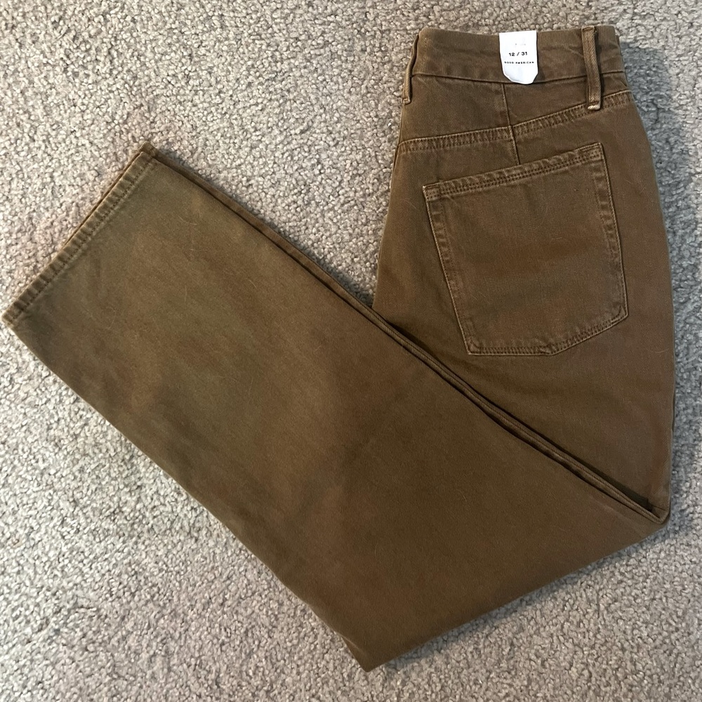 Good American Bronze Straight Leg Jean